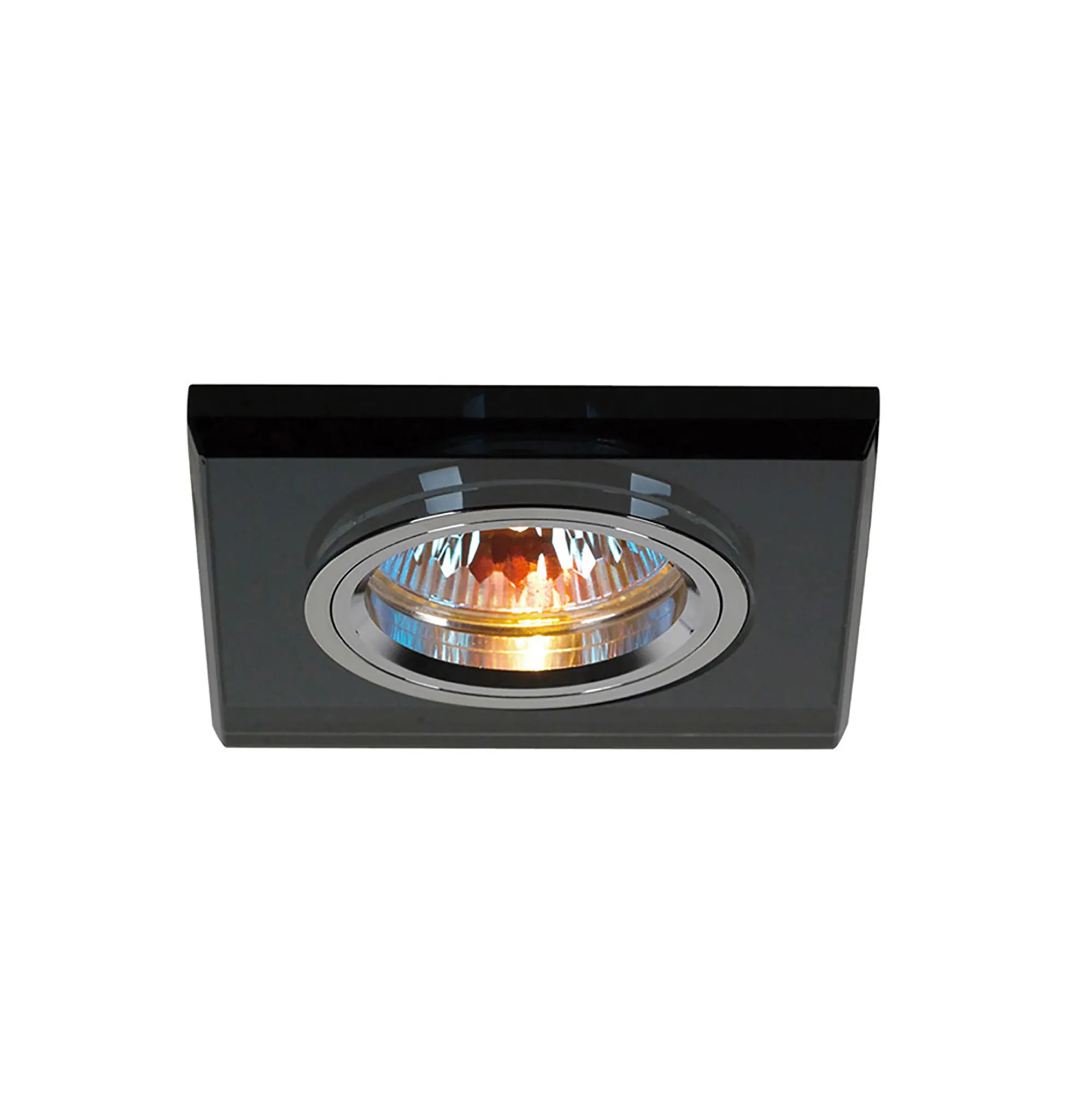 IL30817BL  Crystal Downlight Shallow Square Rim Only Black